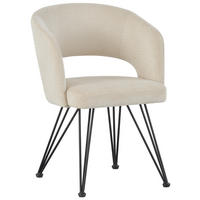 ARMLEHNSTUHL Eisen Webstoff  - Beige/Schwarz, Design, Textil/Metall (58/81/60cm) - Stylife