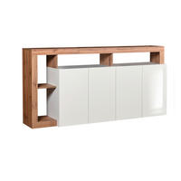 KOMODA  184/93/42 cm  hrast wotan, bela visoki sjaj  - hrast wotan/bela visoki sjaj, Osnovno, pločasti materijal (184/93/42cm) - Ti'me