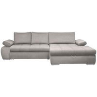 SAROKKANAPÉ textil világosszürke  - világosszürke/krómszínű, Design, műanyag/textil (294/173cm) - Carryhome