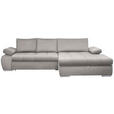 ECKSOFA in Flachgewebe Hellgrau  - Chromfarben/Hellgrau, Design, Kunststoff/Textil (294/173cm) - Carryhome