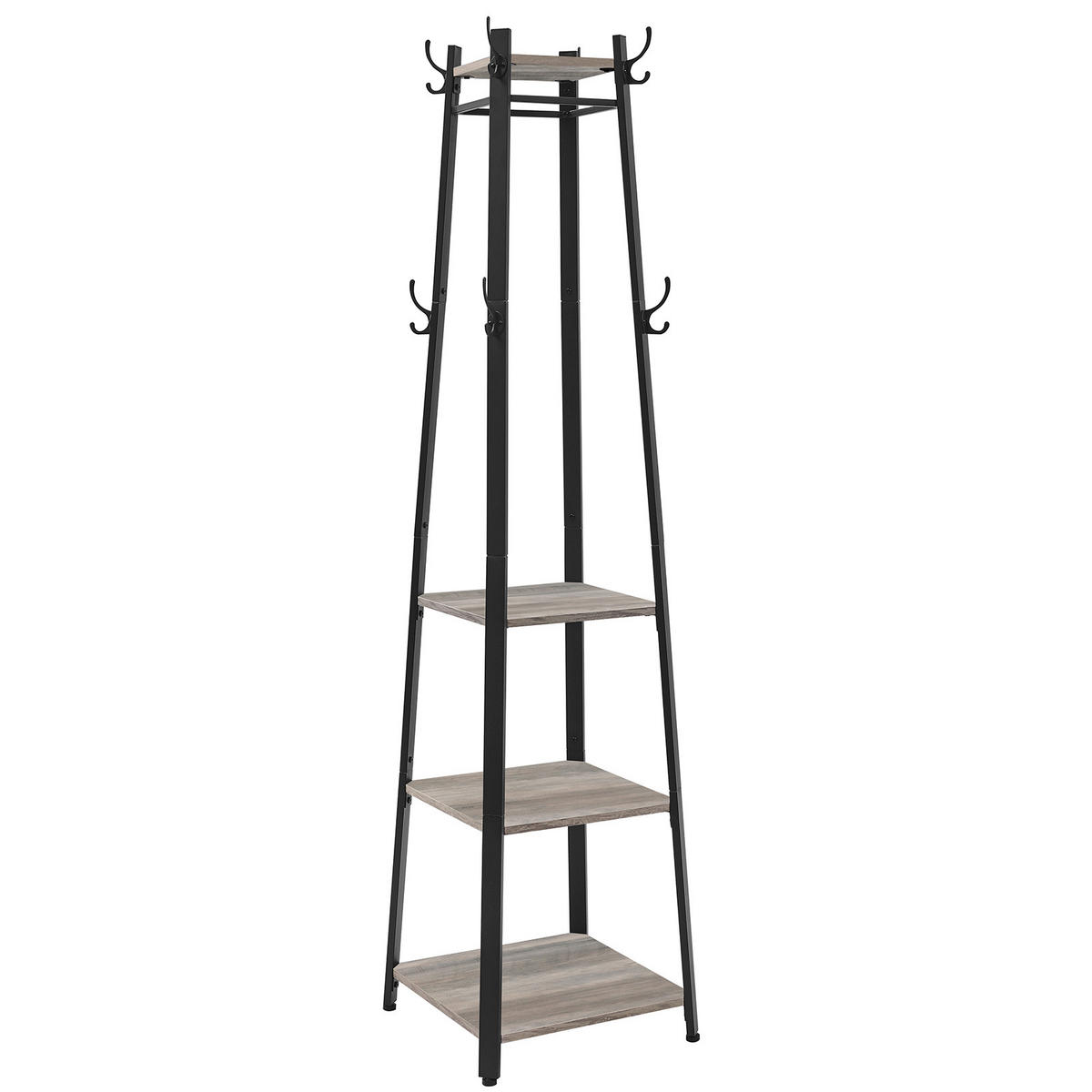 KLEIDERSTÄNDER in Schwarz, Graubraun 44,6/181,7/44,6 cm   - Graubraun/Schwarz, Trend, Holzwerkstoff/Metall (44,6/181,7/44,6cm) - Boxxx