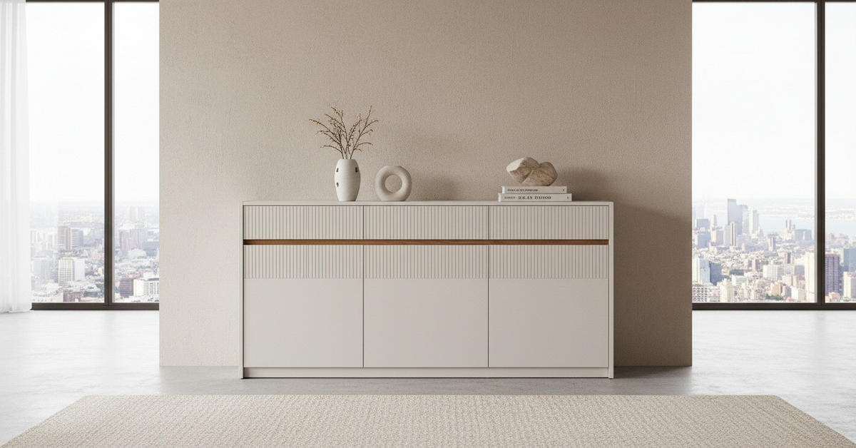 SIDEBOARD  173/80/40 cm 3 låda(or)  - kashmir/ekfärgad, Trend, trämaterial (173/80/40cm) - Xora
