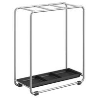 SCHIRMSTÄNDER Metall Schwarz, Edelstahlfarben  - Edelstahlfarben/Schwarz, MODERN, Metall (41,5/50/19,8cm) - Zack