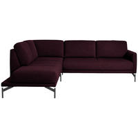 ECKSOFA  in Flachgewebe, Struktur Dunkelrot  230/254 cm  - Anthrazit/Dunkelrot, Design, Textil/Metall (230/254cm) - Johann Jakob