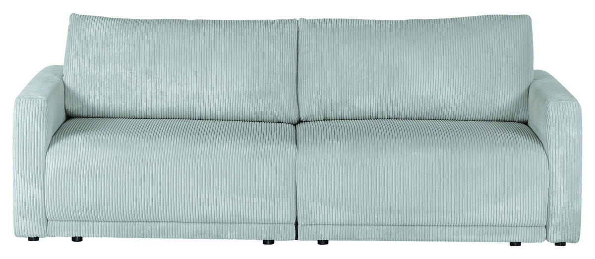 2,5-SITZER in Cord Hellblau  - Schwarz/Hellblau, Design, Kunststoff/Textil (240/70/125cm) - Xora