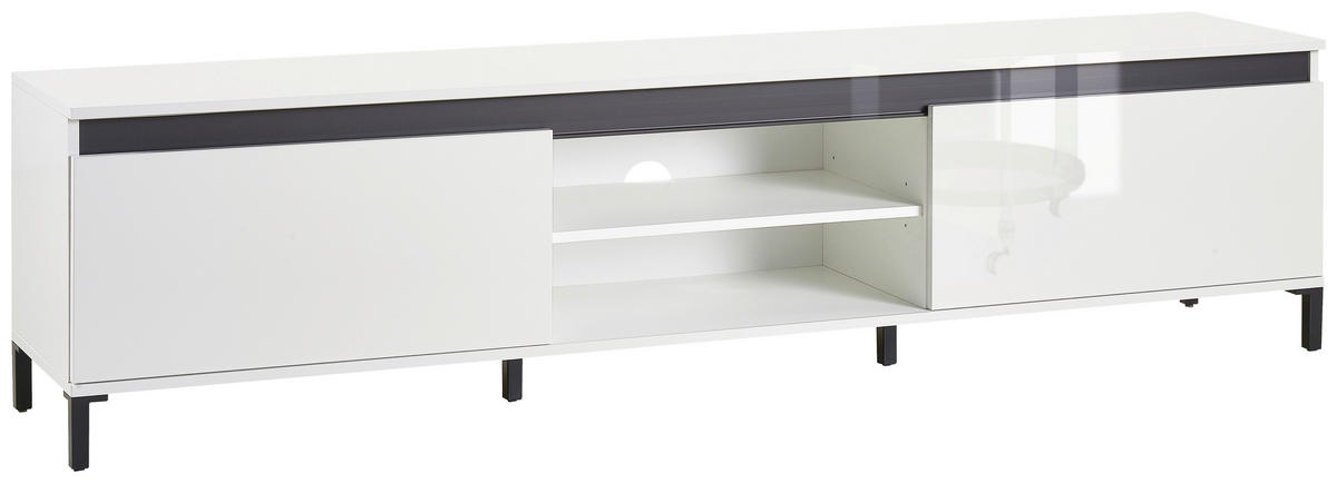 NÍZKA KOMODA, biela, biela s vysokým leskom, 200/50/40 cm - biela/biela s vysokým leskom, Design, kompozitné drevo/plast (200/50/40cm) - Xora