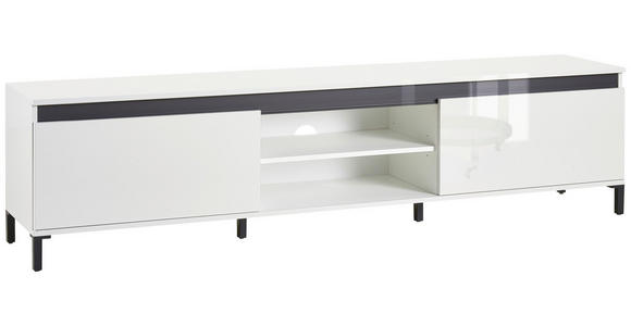 LOWBOARD in 200/50/40 cm - Weiß Hochglanz/Anthrazit, Design, Holzwerkstoff/Kunststoff (200/50/40cm) - Xora
