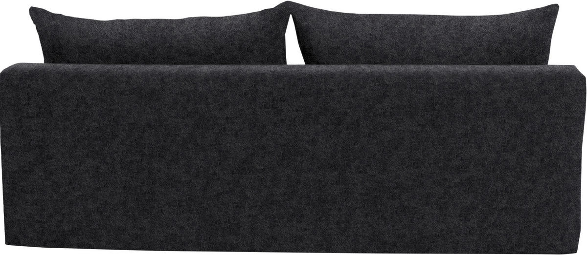 SCHLAFSOFA in Velours Dunkelgrau  - Dunkelgrau/Schwarz, Design, Holz/Textil (213/89/105cm) - Novel