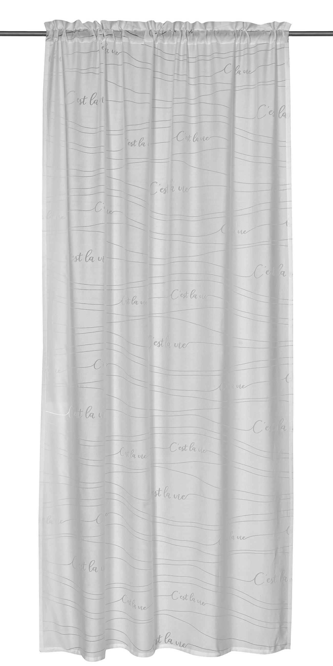 FERTIGVORHANG  halbtransparent   135/255 cm 2 Stück  - Weiß, Basics, Textil (135/255cm)