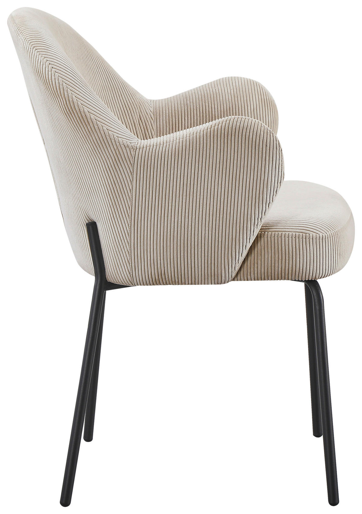 STOLICA S NASLONOM ZA RUKE  crna, taupe  metal, tekstil      - crna/taupe, Moderno, metal/tekstil (58/82/63cm) - Livetastic