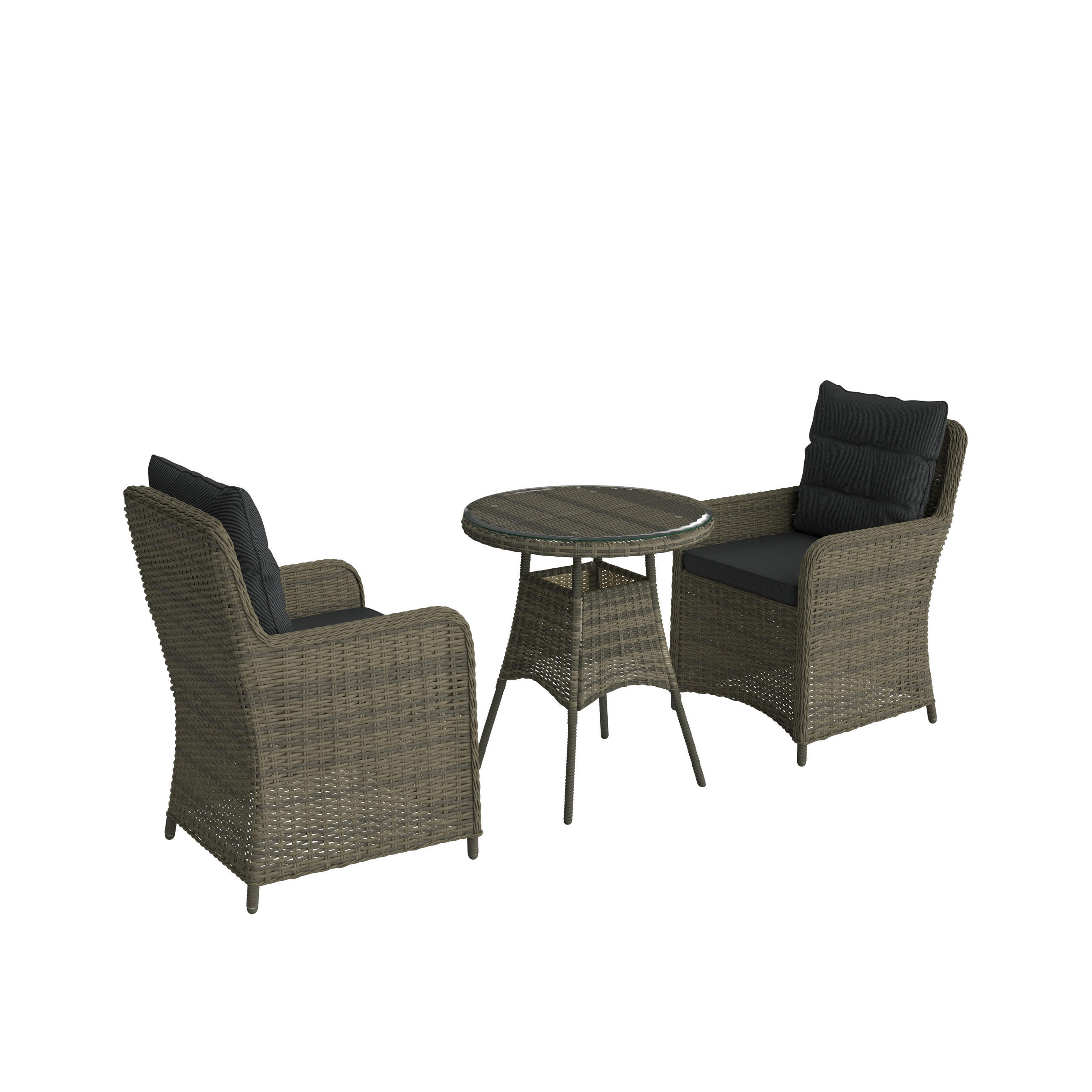 BALKONSET  - Grau, MODERN, Glas/Kunststoff - Ambia Garden