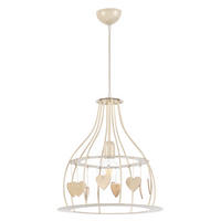 HÄNGELEUCHTE 40/110 cm   - Weiß/Akaziefarben, KONVENTIONELL, Holz/Metall (40/110cm)