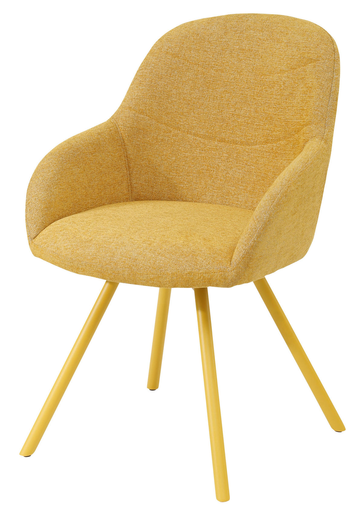 STOL, kovina, tekstil rumena  - rumena, Design, kovina/tekstil (57/84,5/61cm) - Carryhome