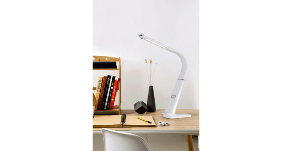 LED-SCHREIBTISCHLEUCHTE 6,5/13/48 cm - Weiß, Basics, Kunststoff (6,5/13/48cm) - Novel