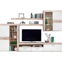 OBÝVACÍ STĚNA, bílá, barvy dubu - bílá/šedá, Design, kompozitní dřevo/plast (300/200,9/41cm) - Carryhome