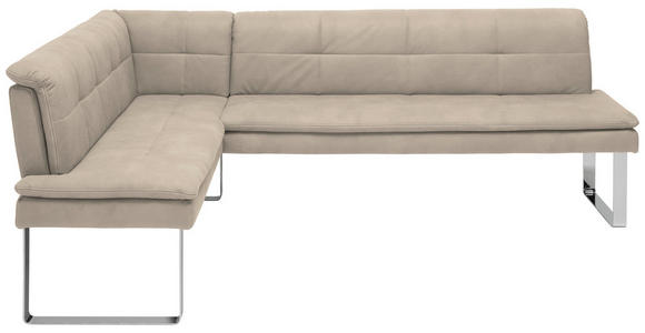 ECKBANK 174/213 cm in Chromfarben, Sandfarben - Sandfarben/Chromfarben, Design, Textil/Metall (174/213cm) - Novel