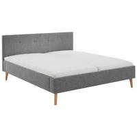 POLSTERBETT Grau 180/200 cm  - Eichefarben/Grau, Basics, Holz/Textil (180/200cm) - Boxxx