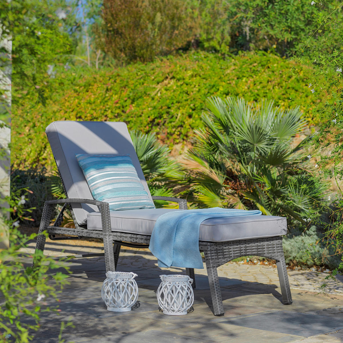 LEŽALJKA VRTNA  siva, svijetlo siva  metal, plastika, tekstil      - siva/svijetlo siva, Design, metal/tekstil (75/190cm) - Ambia Garden