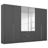 DREHTÜRENSCHRANK 271/229/54 cm 6-türig Grau  - Alufarben/Grau, MODERN, Holzwerkstoff/Metall (271/229/54cm) - Rauch Möbel