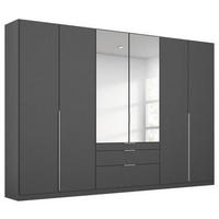 DREHTÜRENSCHRANK in Grau, Silberfarben  - Silberfarben/Alufarben, Modern, Holzwerkstoff/Metall (271/229/54cm) - Rauch Möbel