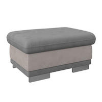 HOCKER in Textil Grau, Dunkelgrau  - Chromfarben/Dunkelgrau, Konventionell, Textil/Metall (97/47/67cm) - MID.YOU