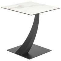BEISTELLTISCH 45,5/45,5/50 cm Schwarz, Weiß quadratisch  - Schwarz/Weiß, Trend, Glas/Keramik (45,5/45,5/50cm) - Novel