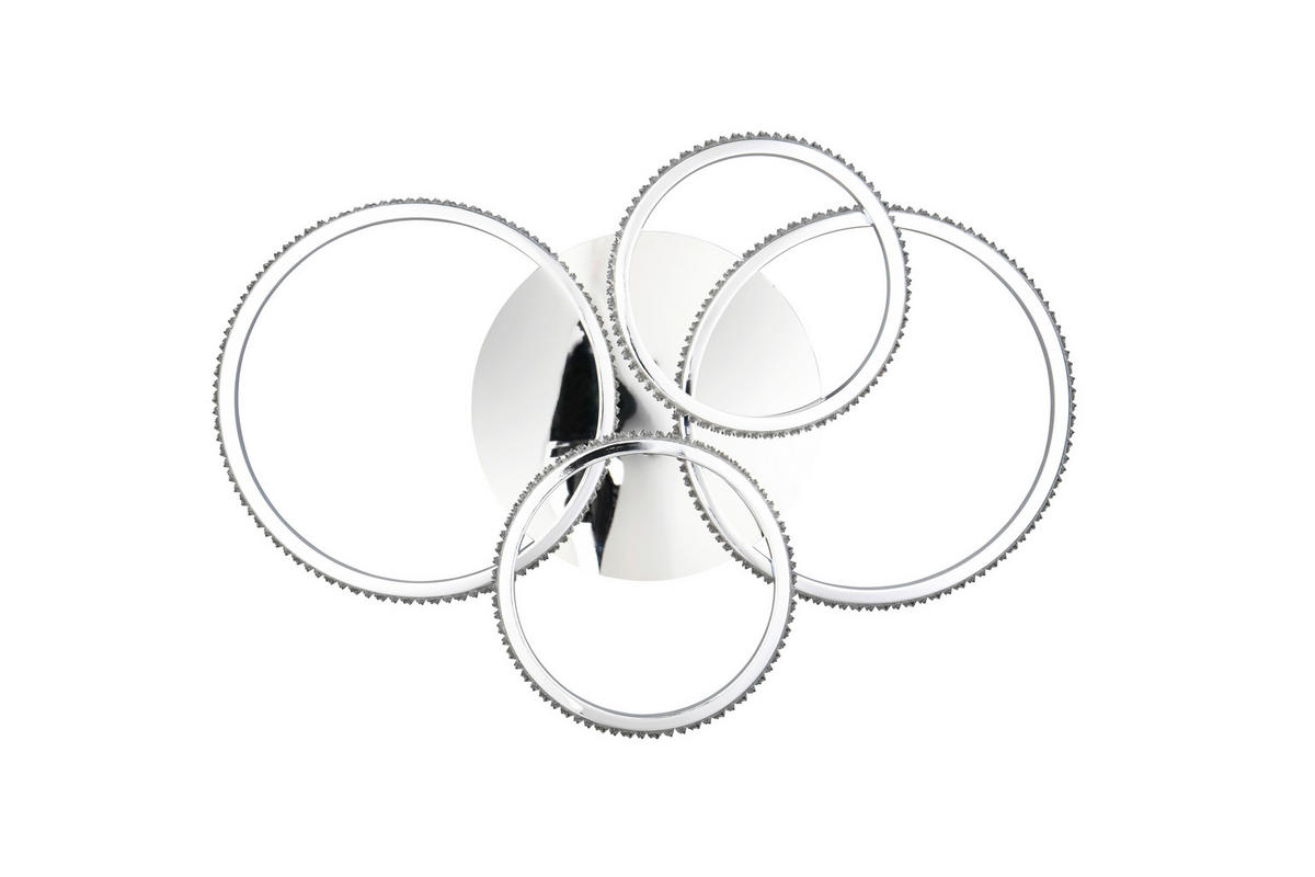 LED-DECKENLEUCHTE  65,5/8,5 cm    - Chromfarben, Design, Metall (65,5/8,5cm)