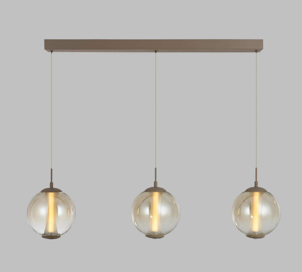 LED-HÄNGELEUCHTE Orleans 94/150/18 cm  - Sandfarben, Design, Glas/Metall (94/150/18cm)