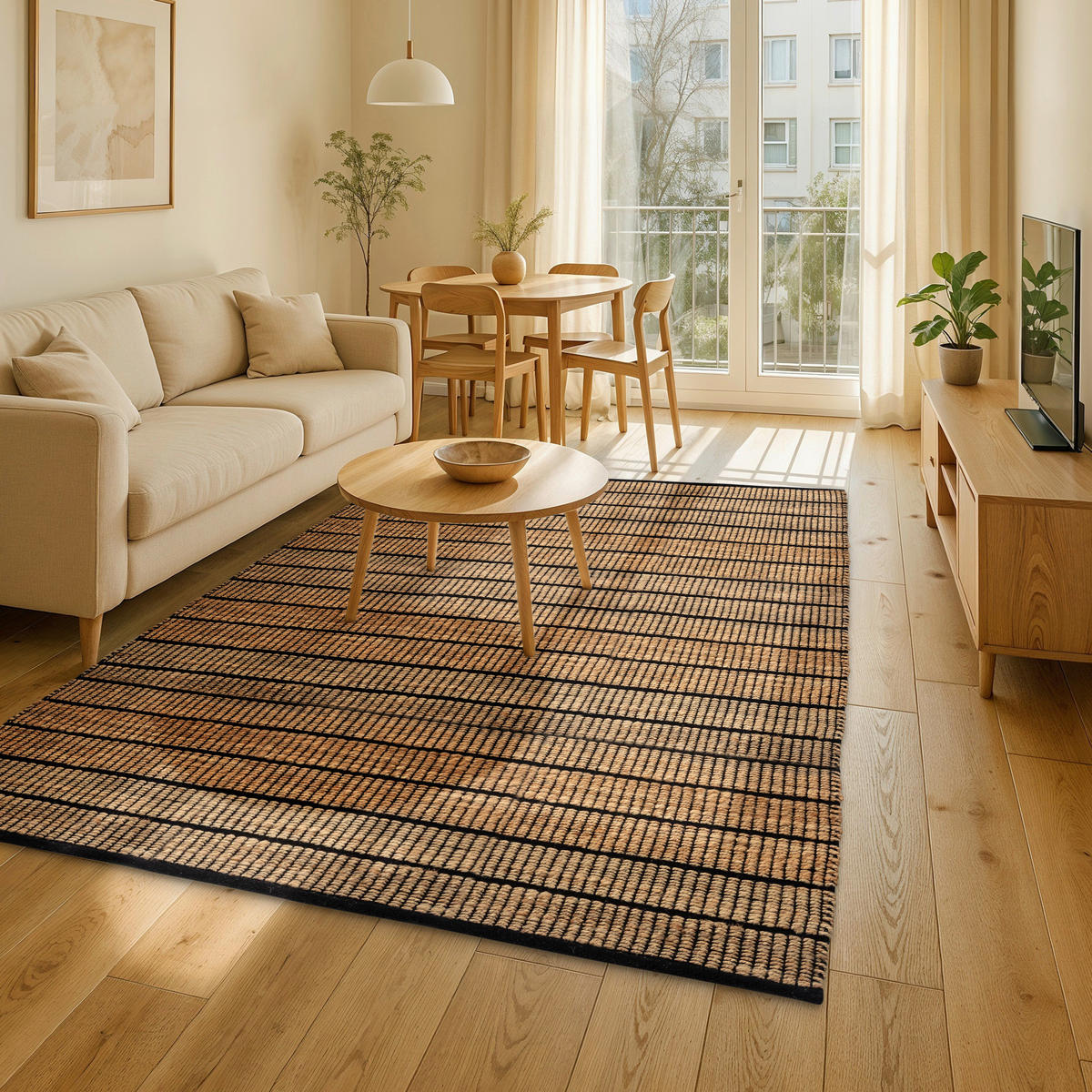 HANDWEBTEPPICH 60/110 cm Nalaya Schwarz rechteckig  - Schwarz, Basics, Textil (60/110cm) - Schöner Wohnen