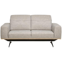 2-SITZER-SOFA Struktur Beige  - Eichefarben/Beige, Design, Holz/Textil (174/76-97/102cm) - Novel