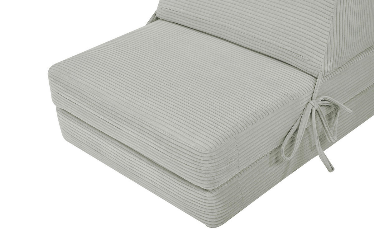 SCHLAFSESSEL Cord Hellgrau    - Hellgrau, Design, Textil/Metall (65/57/81cm) - Livetastic