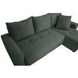 ECKSOFA inkl. Funktion Waldgrün Cord  - Waldgrün/Schwarz, Design, Kunststoff/Textil (248/146cm) - Xora