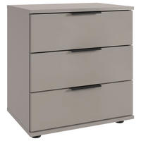 NACHTSCHRANK 52/58/38 cm, Greige, Schwarz,  - Greige/Beige, MODERN, Glas/Holzwerkstoff (52/58/38cm) - P & B