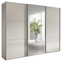 SCHWEBETÜRENSCHRANK 300/236/67 cm 3-türig Champagner  - Chromfarben/Champagner, MODERN, Glas/Holzwerkstoff (300/236/67cm) - Chameo