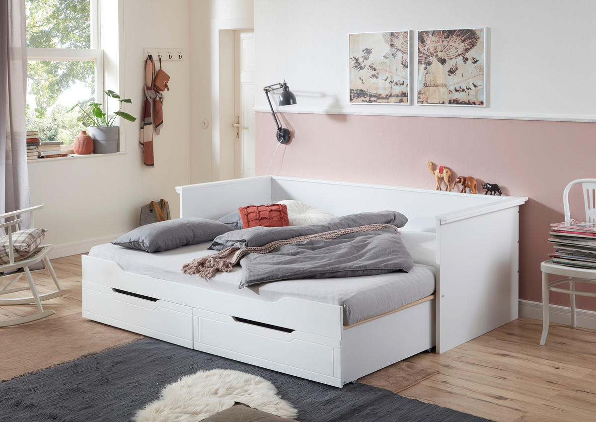 PAT EXTENSIBIL in alb  - alb, Konventionell, plastic/lemn (90/180/200cm) - Carryhome
