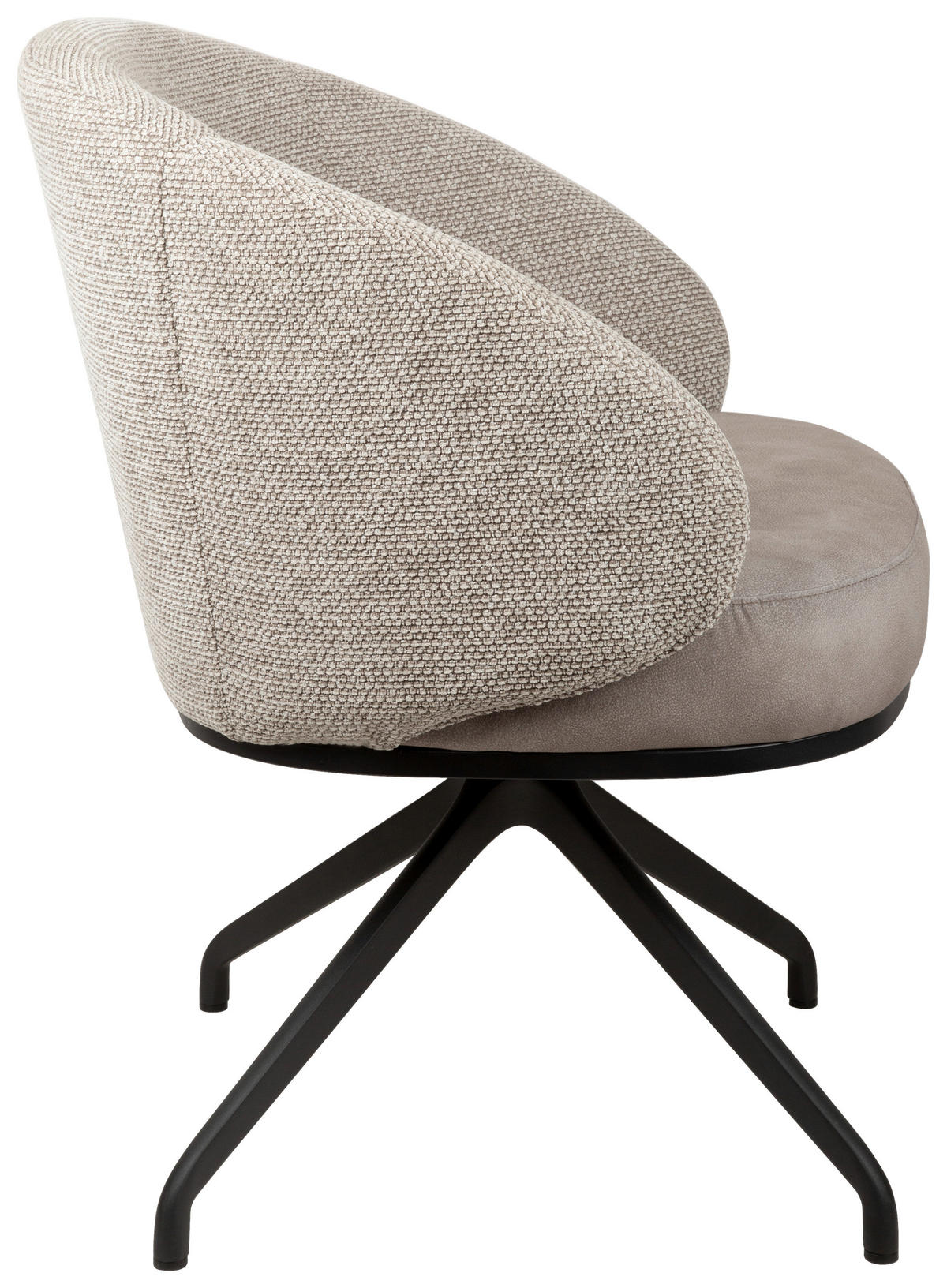 Scaun Cu Brațe din metal, textil, negru, taupe - taupe/negru, Design, metal/textil (73/83/68cm) - Novel