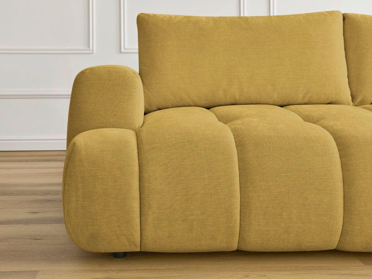 SCHLAFSOFA FUJI Leinenoptik Gelb  inkl.  - Gelb/Schwarz, MODERN, Kunststoff/Textil (251/113/88cm)