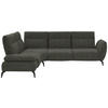 ECKSOFA in Webstoff Khaki  - Khaki/Schwarz, Design, Textil/Metall (223/290cm) - Moderano