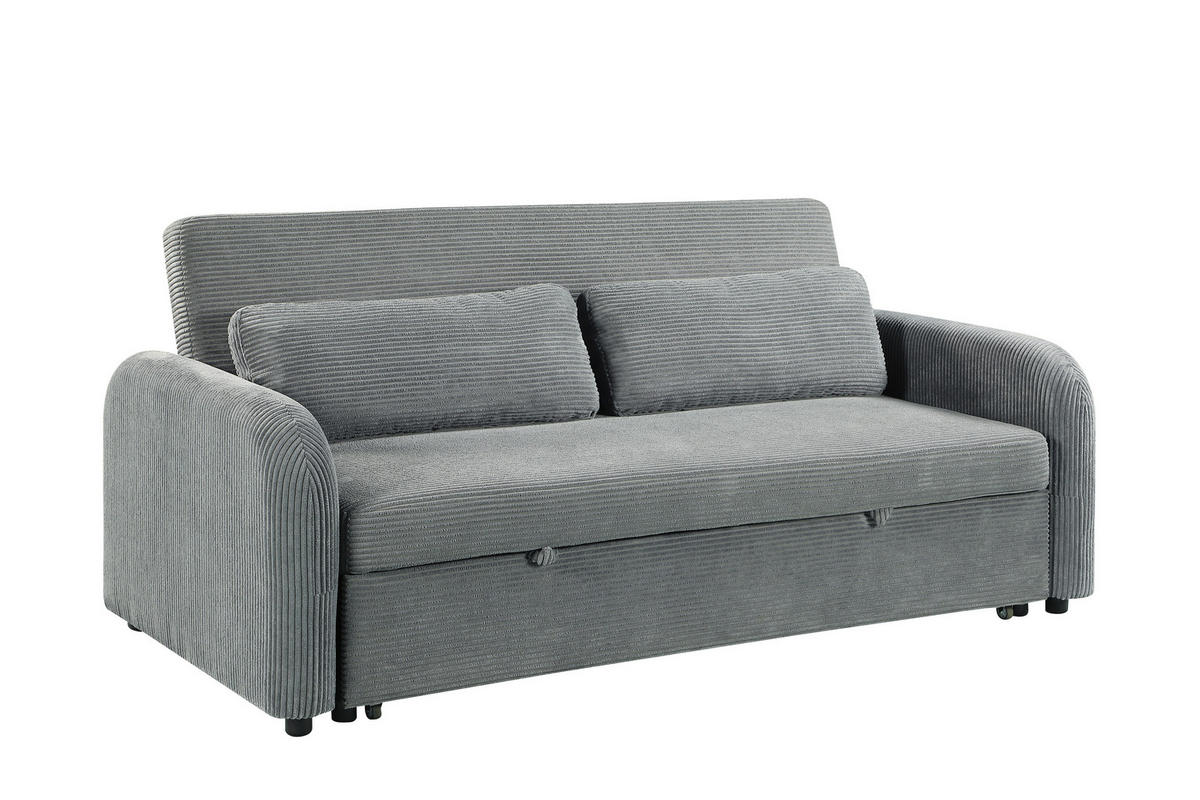 SCHLAFSOFA Cord Dunkelgrau  - Dunkelgrau/Schwarz, Design, Kunststoff/Textil (193/86/90cm) - MID.YOU