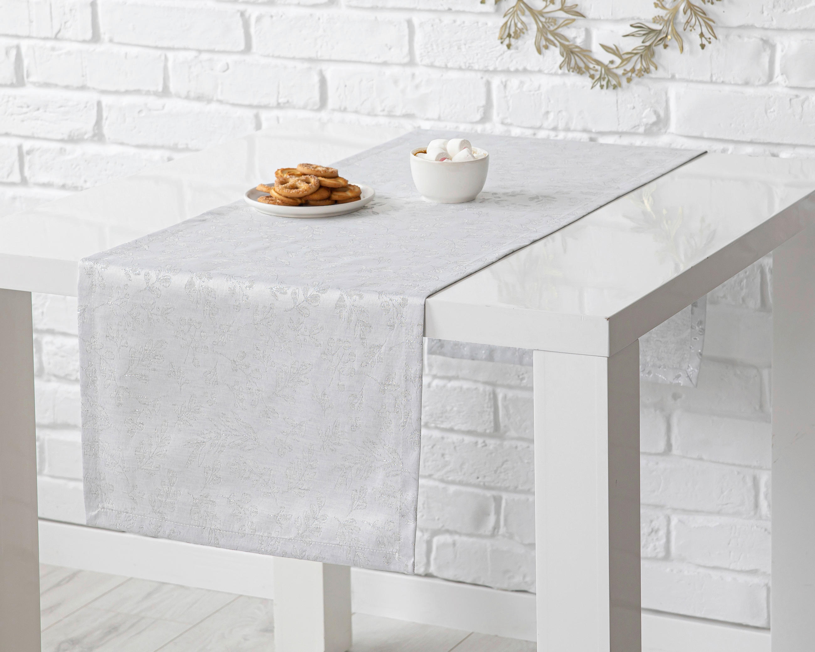ASZTALI FUTÓ   - ezüstszínű, Basics, textil (40/140cm)
