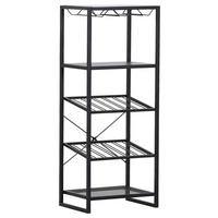 WEINREGAL 47/118/35 cm  - Anthrazit/Schwarz, Trend, Metall (47/118/35cm) - Livetastic