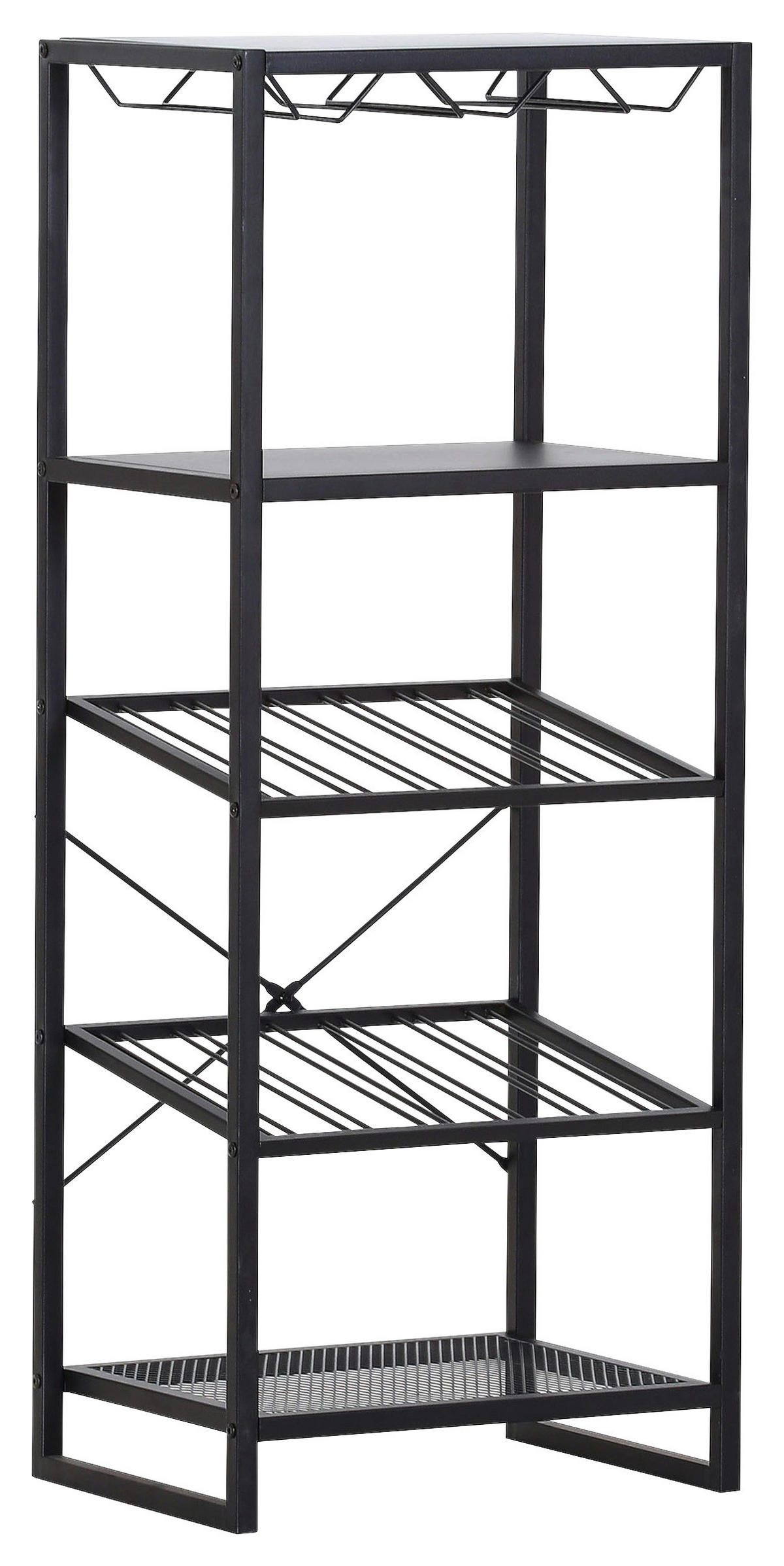 WEINREGAL 47/118/35 cm  - Anthrazit/Schwarz, Trend, Metall (47/118/35cm) - Livetastic