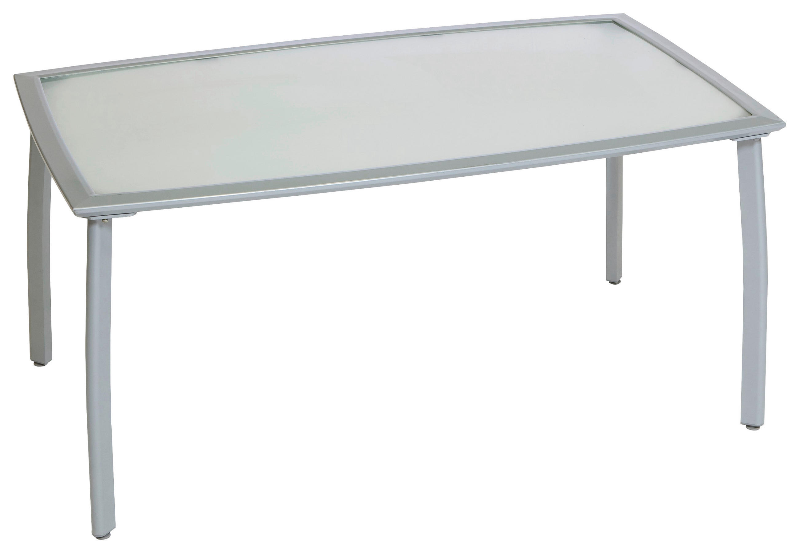 GARTENTISCH Metall Silberfarben rechteckig  - Silberfarben, MODERN, Glas/Metall (150/90/74cm) - Gardenson