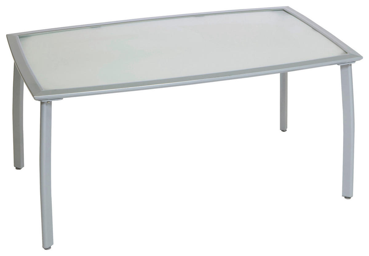 GARTENTISCH 150/90/74 cm Metall rechteckig  - Silberfarben, MODERN, Glas/Metall (150/90/74cm) - Gardenson
