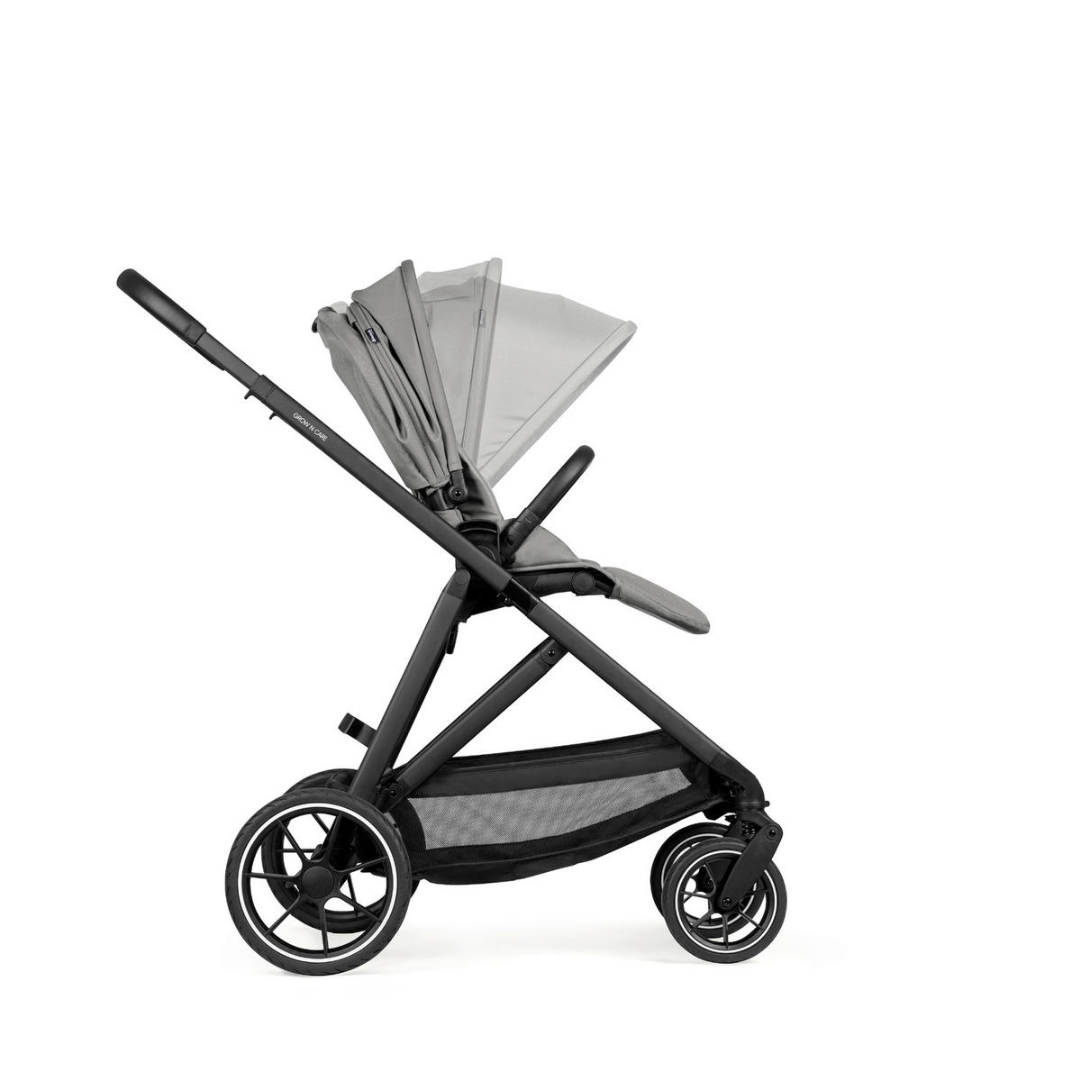 GESCHWISTERWAGEN Grow N Care  - Dunkelgrau/Schwarz, Basics, Textil/Metall (109/60/107-115cm) - Hauck