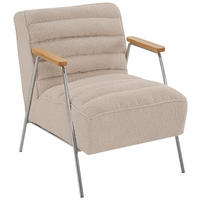 SESSEL Bouclé Beige    - Ecru/Beige, MODERN, Holz/Textil (60/73/76cm) - MID.YOU
