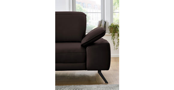 ECKSOFA in Echtleder Braun  - Schwarz/Braun, Design, Leder/Metall (193/332cm) - Dieter Knoll