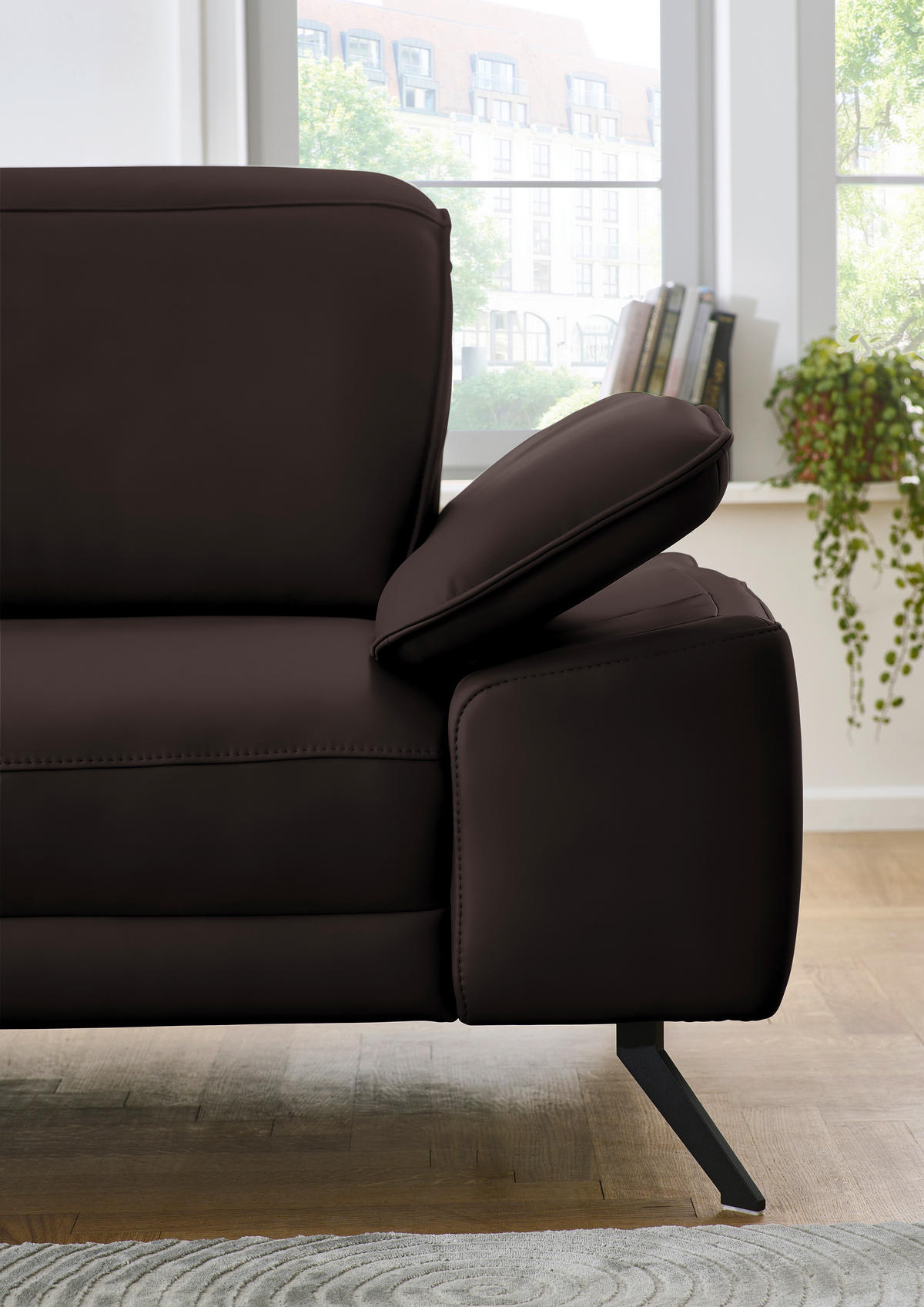 ECKSOFA in Echtleder Braun  193/332 cm  - Schwarz/Braun, Design, Leder/Metall (193/332cm) - Dieter Knoll