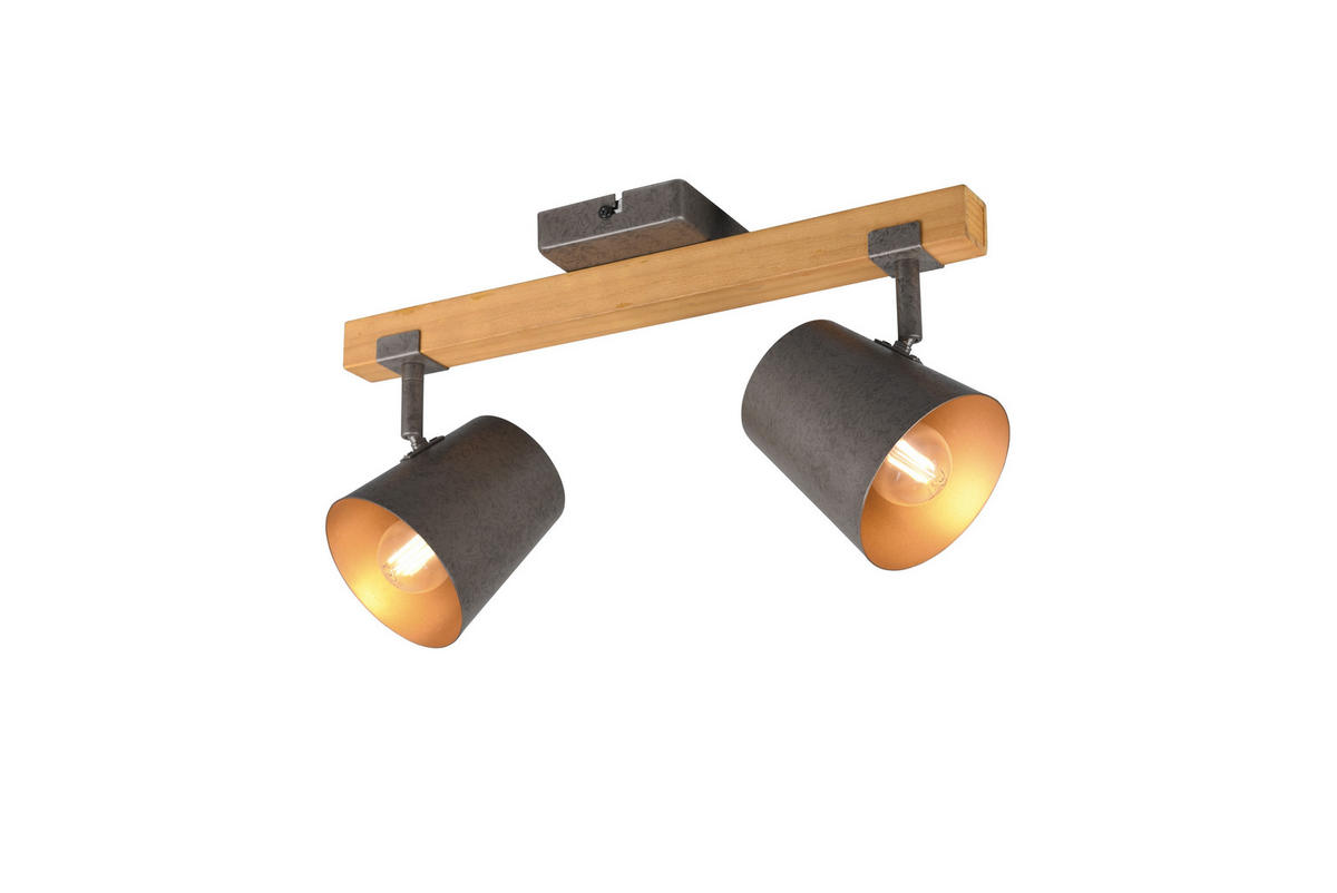 DECKENSTRAHLER - Nickelfarben, Design, Holz/Metall (14,5/42,5/23,2cm) - Trio Leuchten