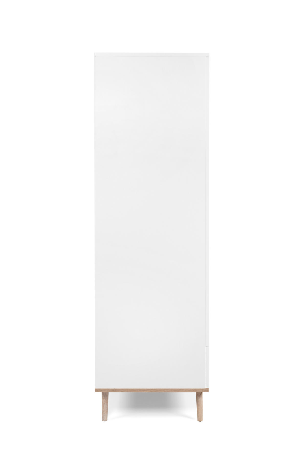 DREHTÜRENSCHRANK  in Weiß, Eichefarben  - Eichefarben/Silberfarben, Design, Holzwerkstoff/Metall (90/180/55cm) - MID.YOU